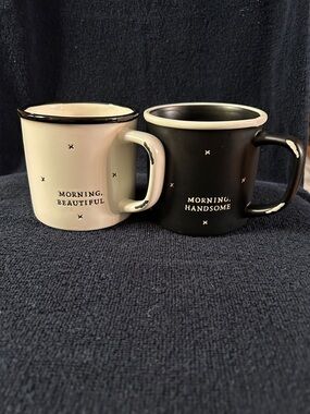 Hearth & Hand Morning Beautiful, Morning Handsome Ceramic Mug Set